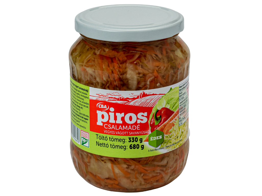 CBA Piros Csalamádé, vegyes vágott savanyúság 720 ml